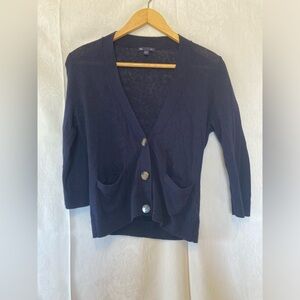 Gap Navy Cardigan Size Small Linen and Cotton Blend